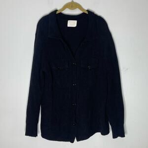 ALL : ROW Black Fuzzy Bucket Front Long Sleeve Jacket Cardigan Size M/L